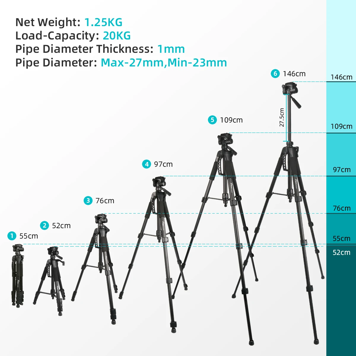 Decteam Adjustable Height Laser Level Tripod For Self leveling 57