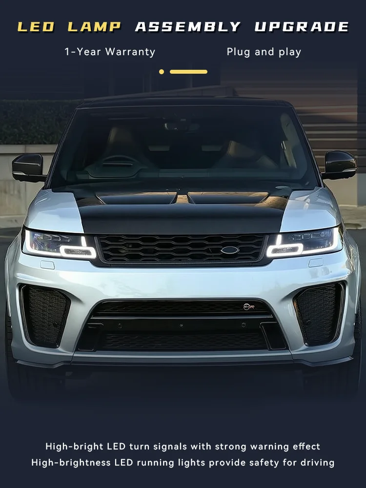 Auto Headlight For Land Rover 2018-2022 Range Rover Sport Front Lamp LED Bulbs DRL Newest Upgrade Projector Lens Car Accessories