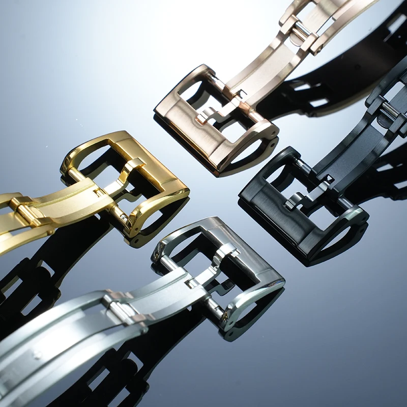 

Застежка-раскладушка пружинного типа 16 мм, 18 мм, 20 мм, идеально подходящая для часов Rolex, Cartier, Omega, Seiko, оригинальная замена застежки для ремешка часов