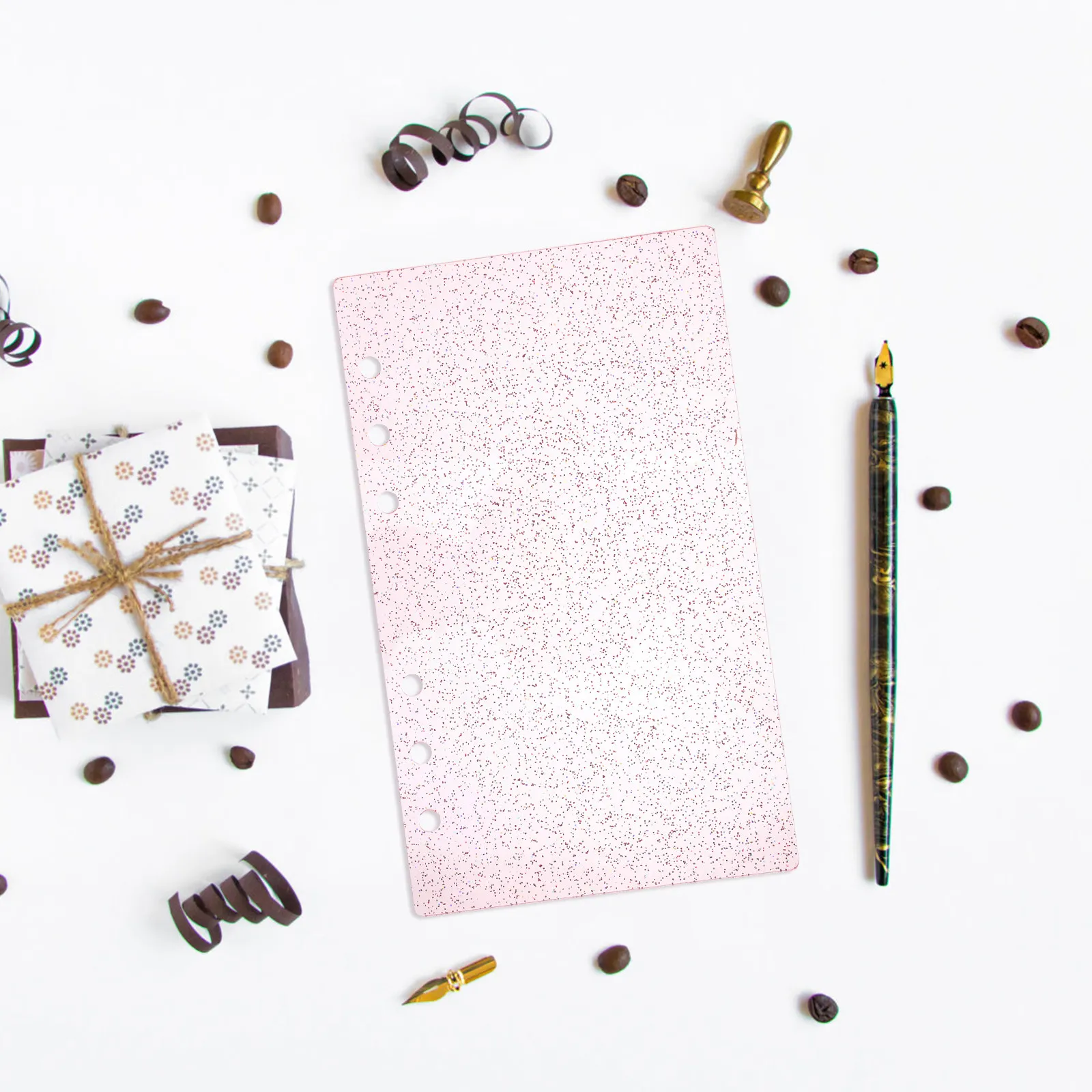 

Обложка для планера A6 с 6 отверстиями, акриловая, блестящая, полупрозрачная, многоразовая, для блокнотов и ежедневников на кольцах