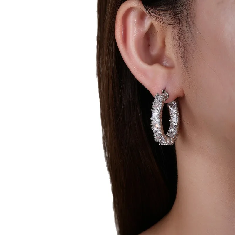 

Promotions Fashion Trend Earrings Light Luxury Exquisite Super Flash Earrings Comfortable Clothing Accessories