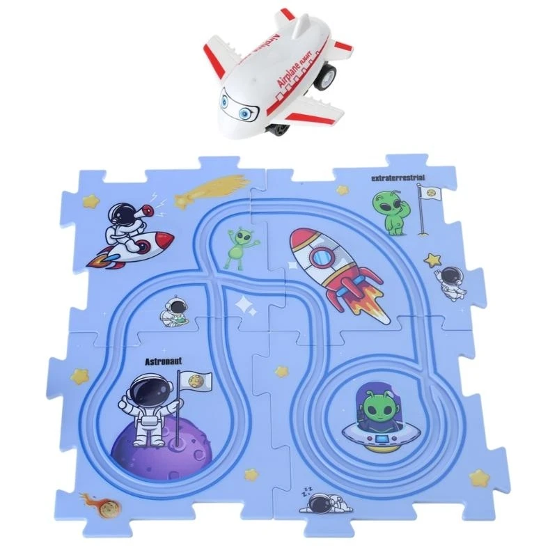 Bộ câu đố xe tập hợp cho bé trai tự làm đường đua xe đồ chơi đồ chơi chơi xe trẻ