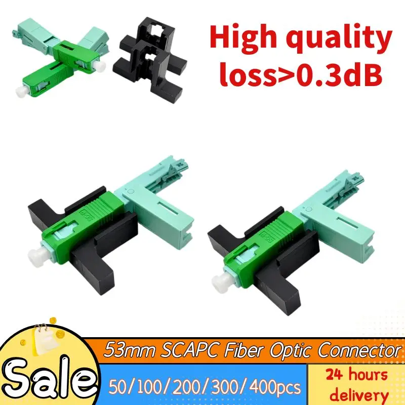 

SC APC Fiber Optic Quick Connector SC FTTH Tool Cold Connector Tools 53MM SM Single-Mode Optical Fiber Connector Embedded