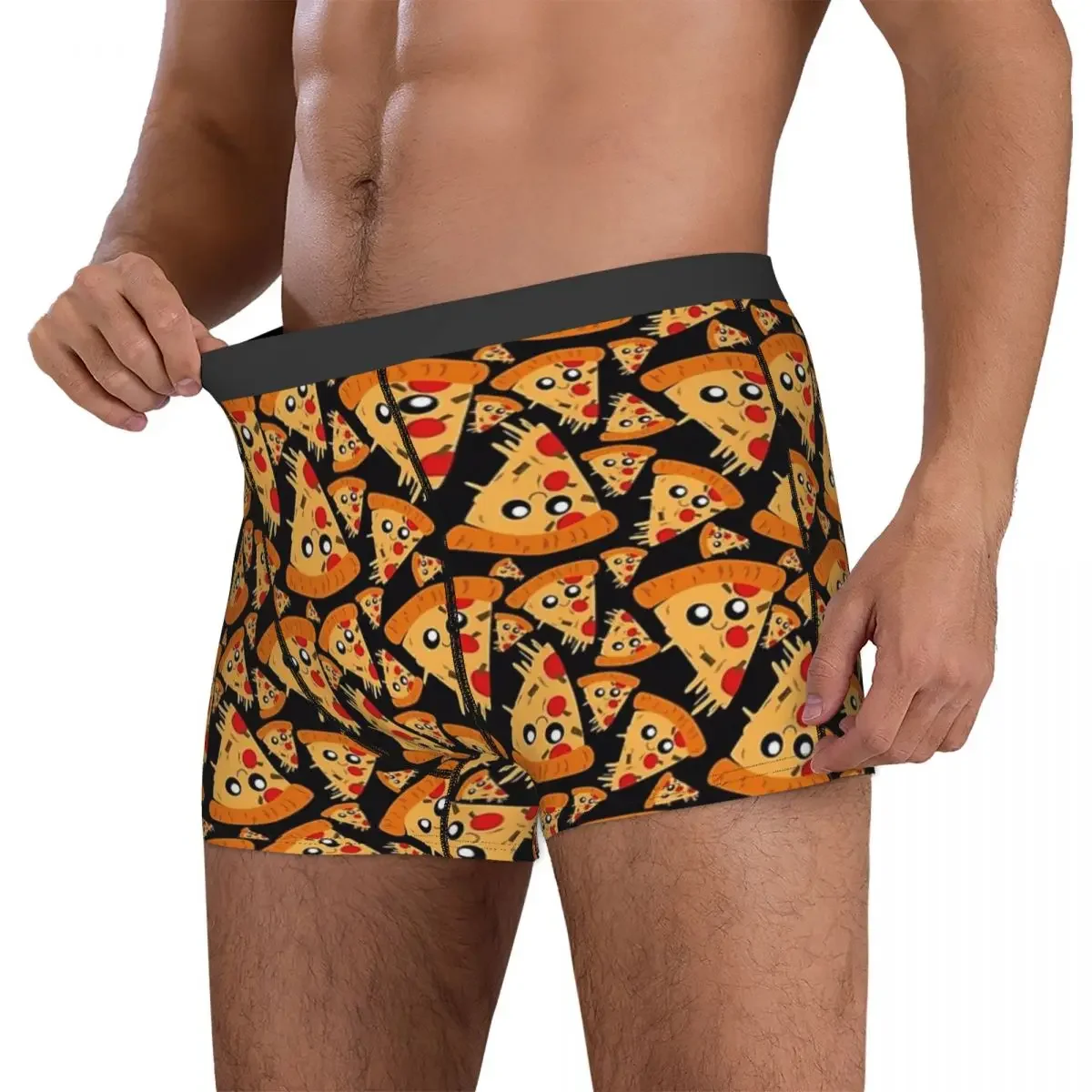 Boxer Underpants Shorts Cute Pizza Pattern Panties Men Soft Underwear for Homme Man Boyfriend Gift