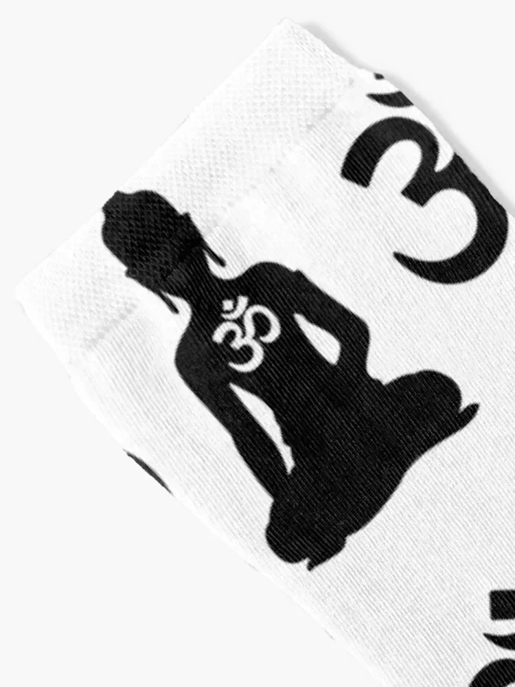 Simple Buddha with Hindu Om Symbol Socks christmas gifts winter thermal christmas stocking FASHION Socks For Men Women's