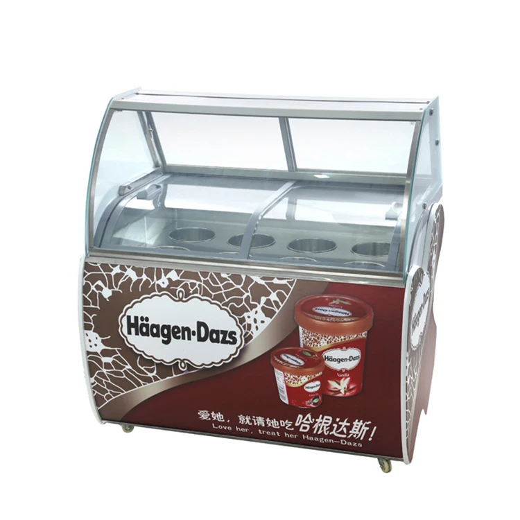 Quality Ice Cream Display Freezer Counter Top Showcase Commercial Ice Cream Display Cabinet