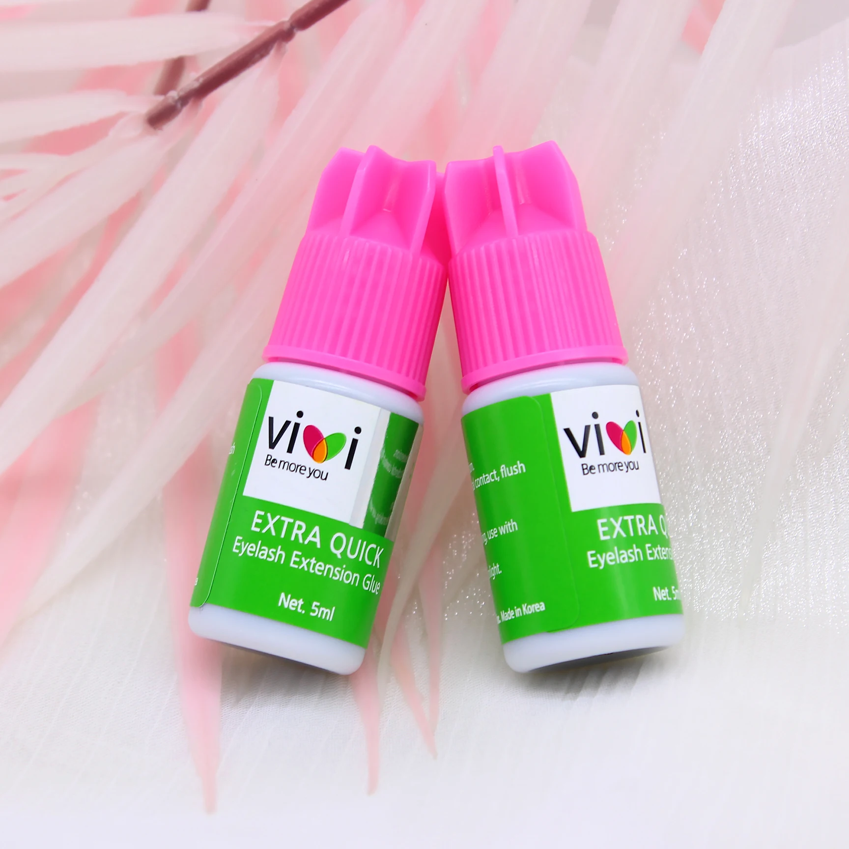 1 botella de pegamento VIVI Original de Corea para extensiones de pestañas, suministros de 5ml, herramientas de maquillaje, EXTRA RÁPIDO, 5ml, tapa rosa 1-2s de secado rápido