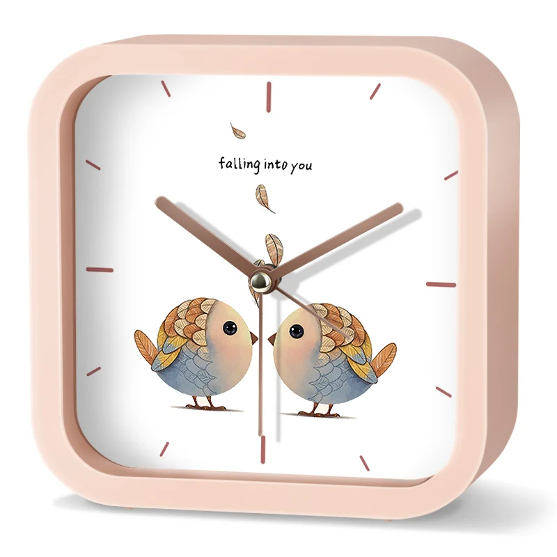 Platz Einfache Wecker Aufwachen Kinder Kunststoff Rahmen Cartoon Tier Uhr Tabletop Schlafzimmer Studie Dekoration Lernen Geschenk