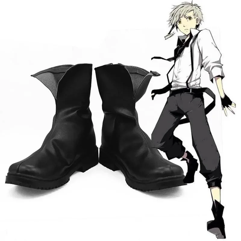 

Anime Bungou Stray Dogs Atsushi Nakajima Cosplay Leather Boots Shoes Halloween Costumes Custom Made women men