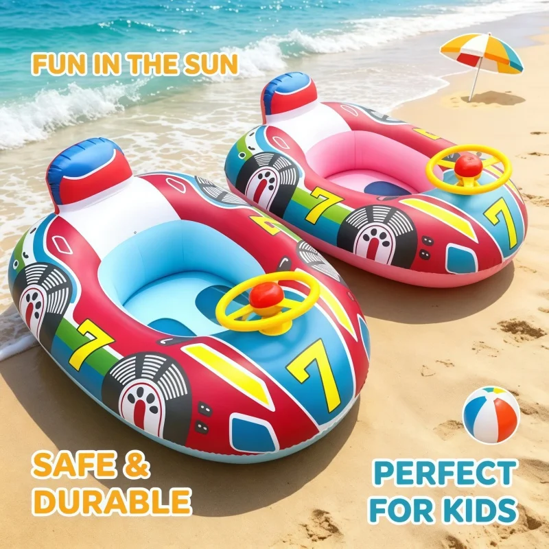 Children's swimming pool float - A safe and practical inflatable summer beach float with a handle suitable for children to use