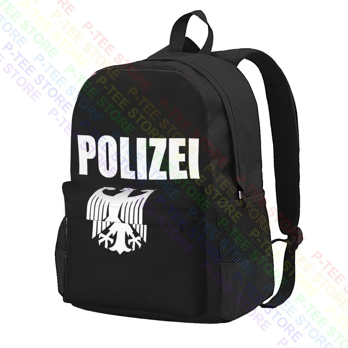 Polizei German Police Eagle Large Capacity Backpack Vintage Creative Shopping Bag Large Capacity