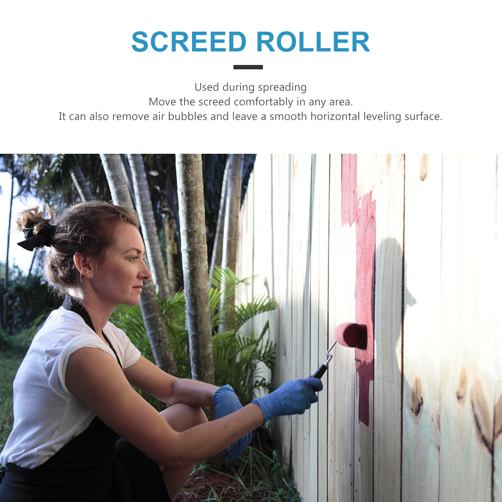 

1 pc Spiked Roller For Epoxy Floor Paint Self Leveling Screed Tool Anti-Shedding Durable Plastic Handle Flooring Roller Paint