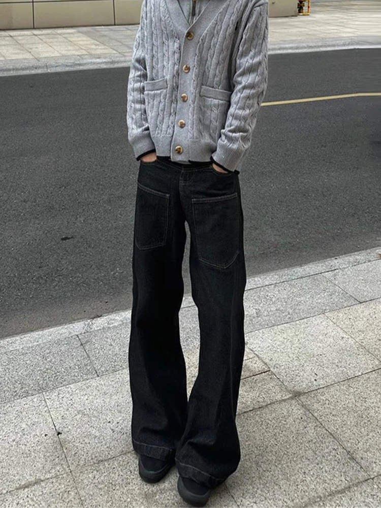 

American Sle Straight Leg Original Denim Jeans Men's Winter High Waist Decorative Stitching Cool And Haome Design Sensat...