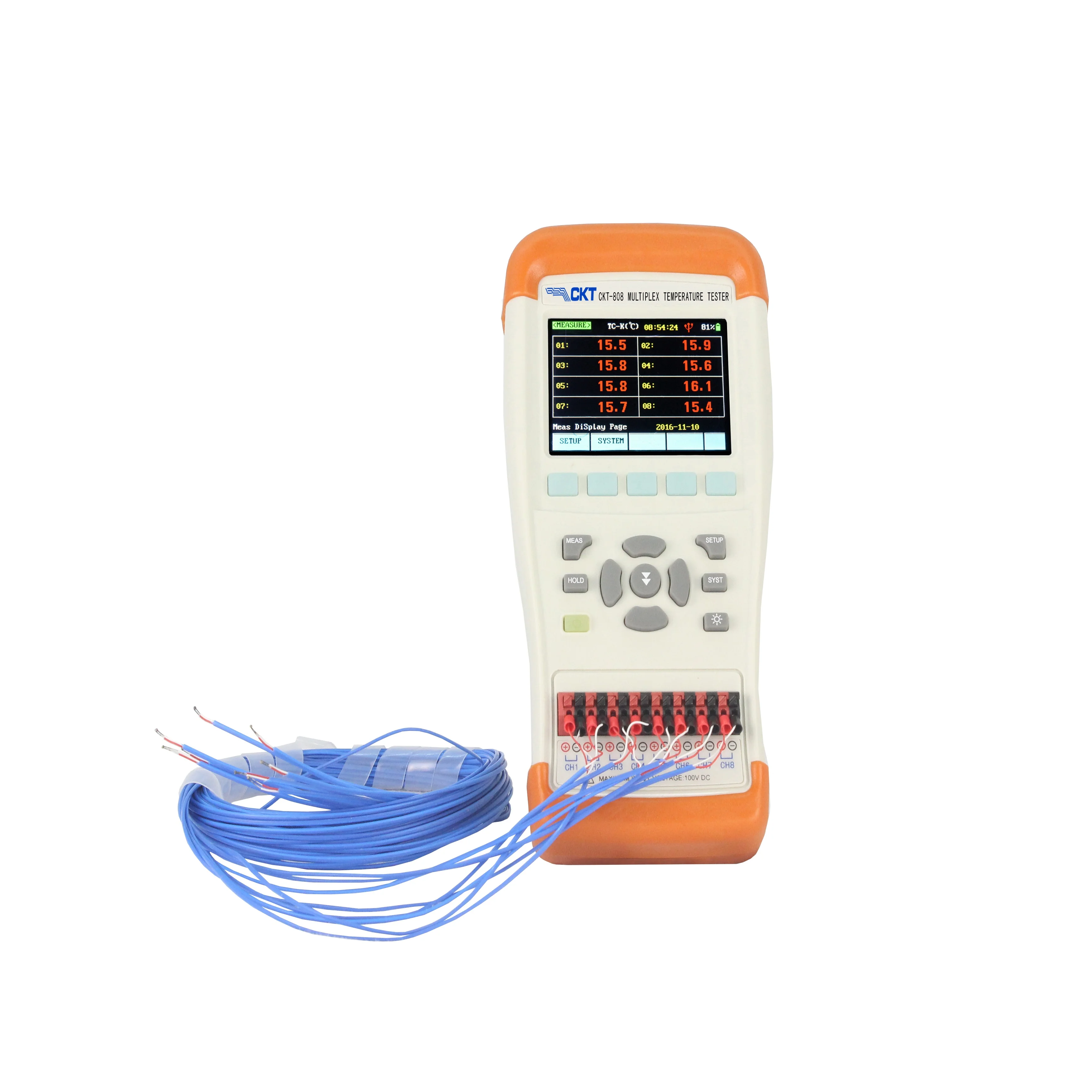 CKT-808 8 Channels Handheld Temperature Tester Digital Thermometer