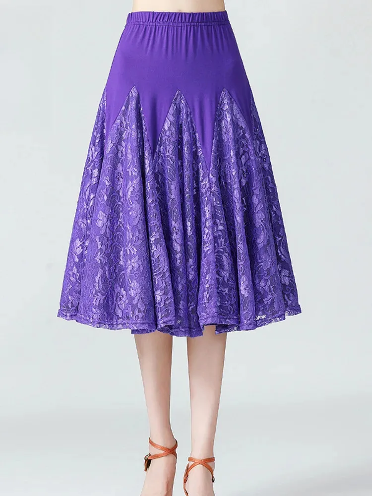 여성 연습 댄스웨어 스커트 우아한 연습 스커트 볼룸 라틴 스커트 퍼포먼스웨어 의상 탱고 왈츠 댄스 스커트