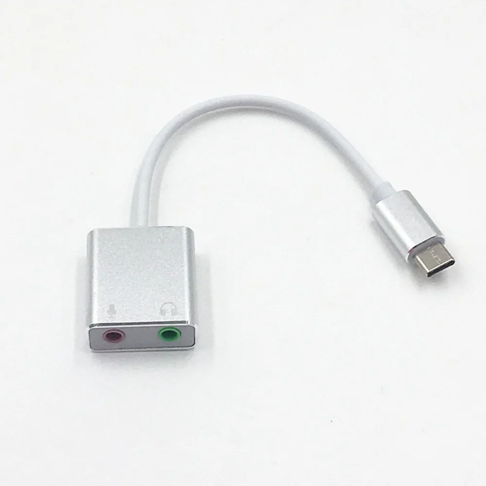 USB Type C Type-C External Sound Card Adapter Audio Card USB-C To Jack 3.5mm Earphone Micphone for Laptop Macbook Pro