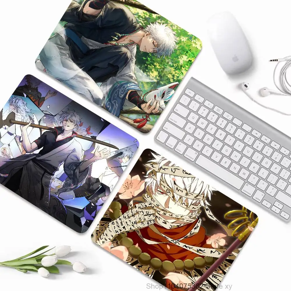 Anime Gintama Sakata Gintoki Mousepad Small LockEdge Mouse Pad For Gamers Computer Desk Pad Rectangular Anti-slip Rubber