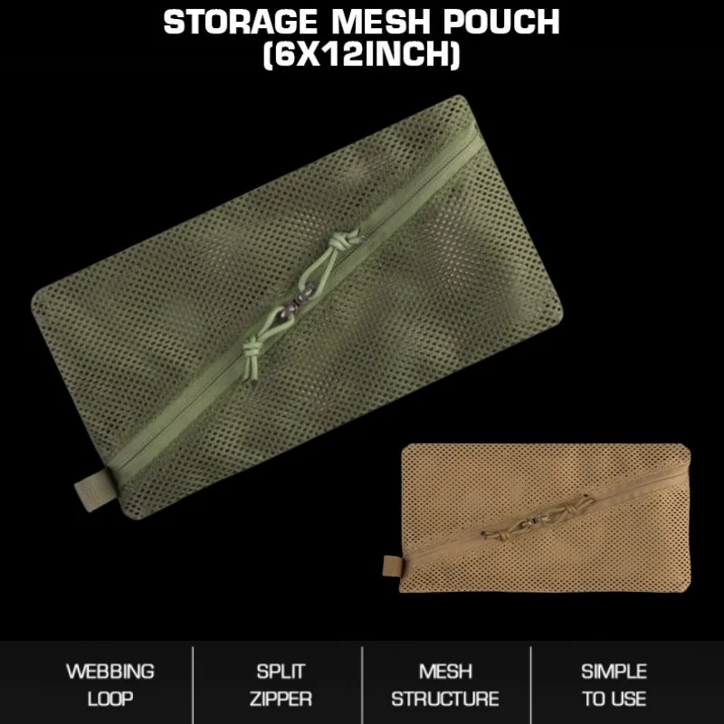 

Mesh Utility Pouch (6x12 inch) | Ventilated Gear Organizer | Outdoor Equipment Storage