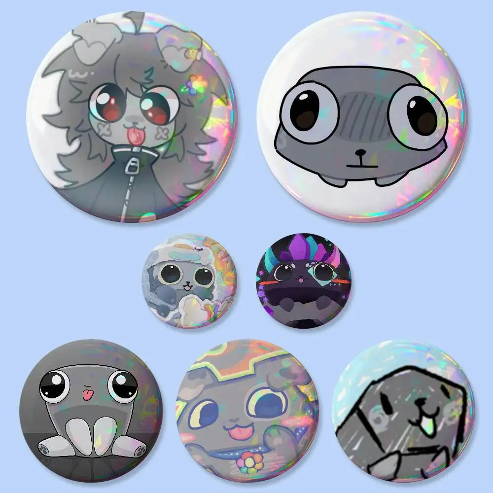 D-Dandys World P-Pebble Abzeichen 25 32 44 58 75 mm Runde Cosplay-Pins Taschendekoration Fans Sammlerstücke Freunde Geschenke Brosche Souvenir