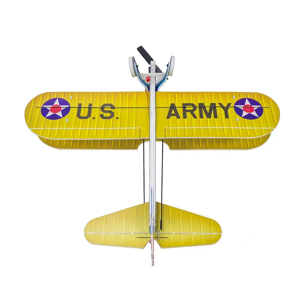 Dancing Wings Hobby E25 Stearman PT-17 Kaydet 450mm Wingspan RC Airplane PP Foam Biplane Flying Wing Models Toys for Boys Adults