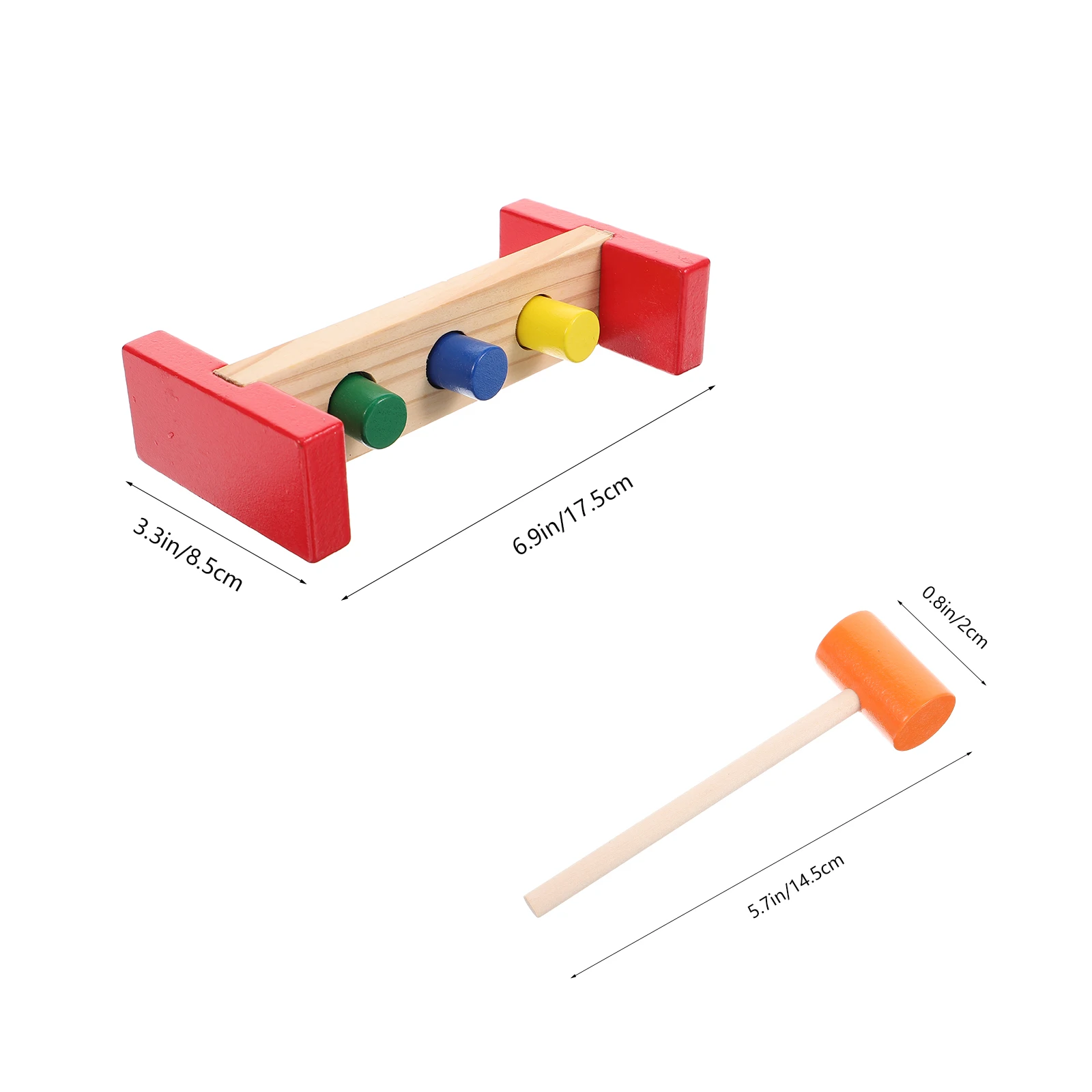 1 conjunto de martelo de madeira reconhecimento de cor aprendizagem precoce batendo jogo para crianças da criança percussão brinquedo educacional correspondência