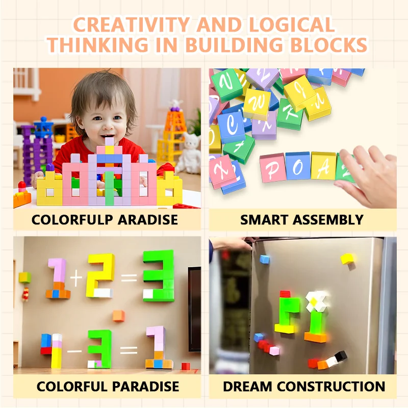 Magnetische blokstartset voor kinderen Klaslokaalbenodigdheden, magnetisch bouwspeelgoed, Montessori-leerspellen voor kinderen vanaf 3 jaar