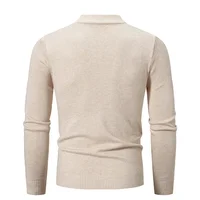 Autumn Men's Half Turtleneck Sweater Solid Color Basic Style Casual Fashion Knitwear Slim Fit High Elastic Male Warm Pullovers 2
