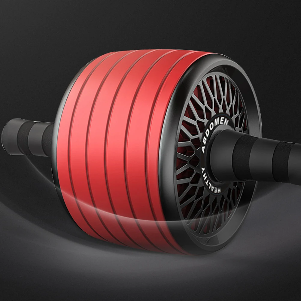 Red Silent Fitness Wheel Sturdy Non Slip Handles Abdominal Roller for Weight Loss Muscle Endurance Training Fitness Wheel
