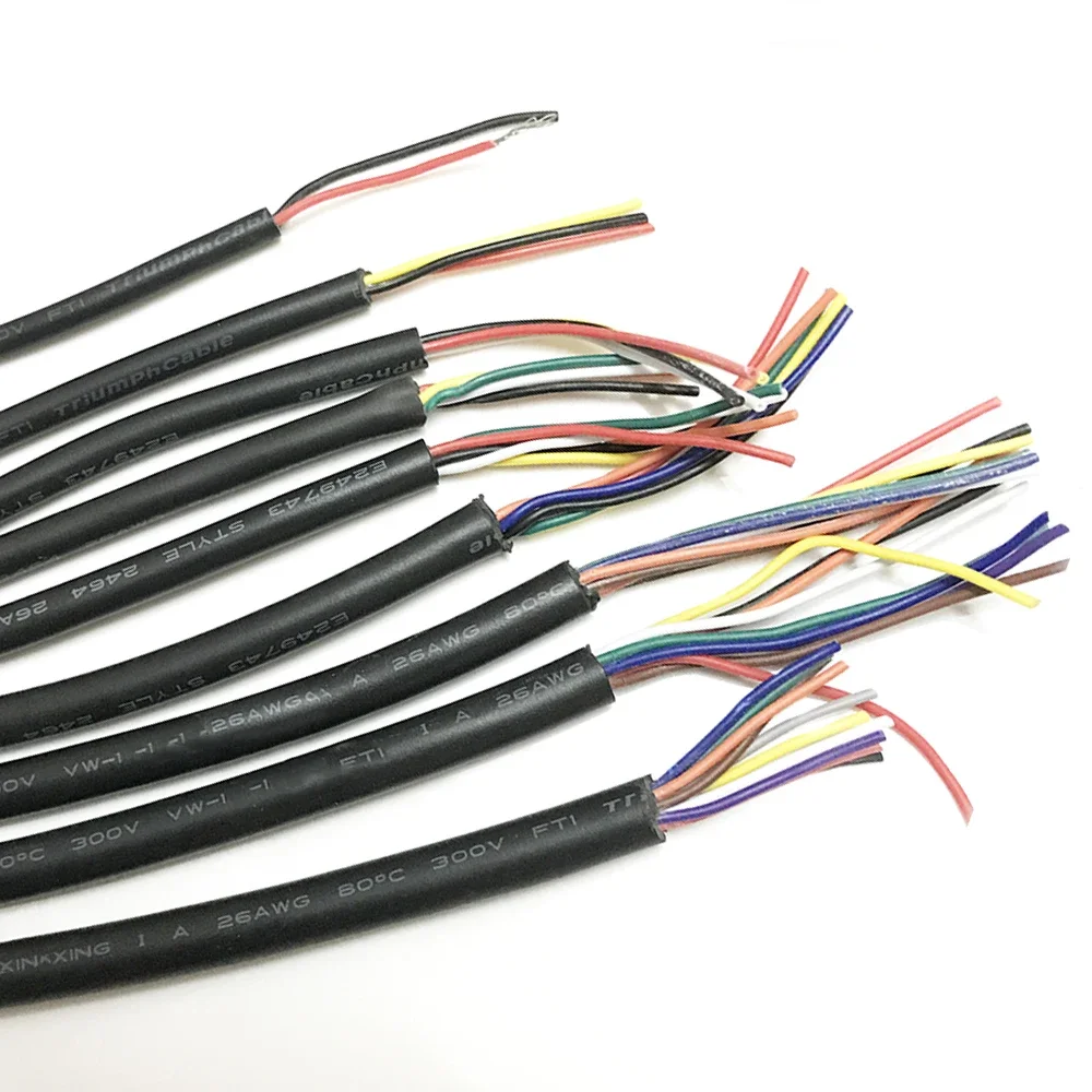 

Электрический кабель в оболочке, провод 24 AWG, 2 3, 4, 5-жильный провод, многожильный провод для мыши, USB-кабель для управления сигналом