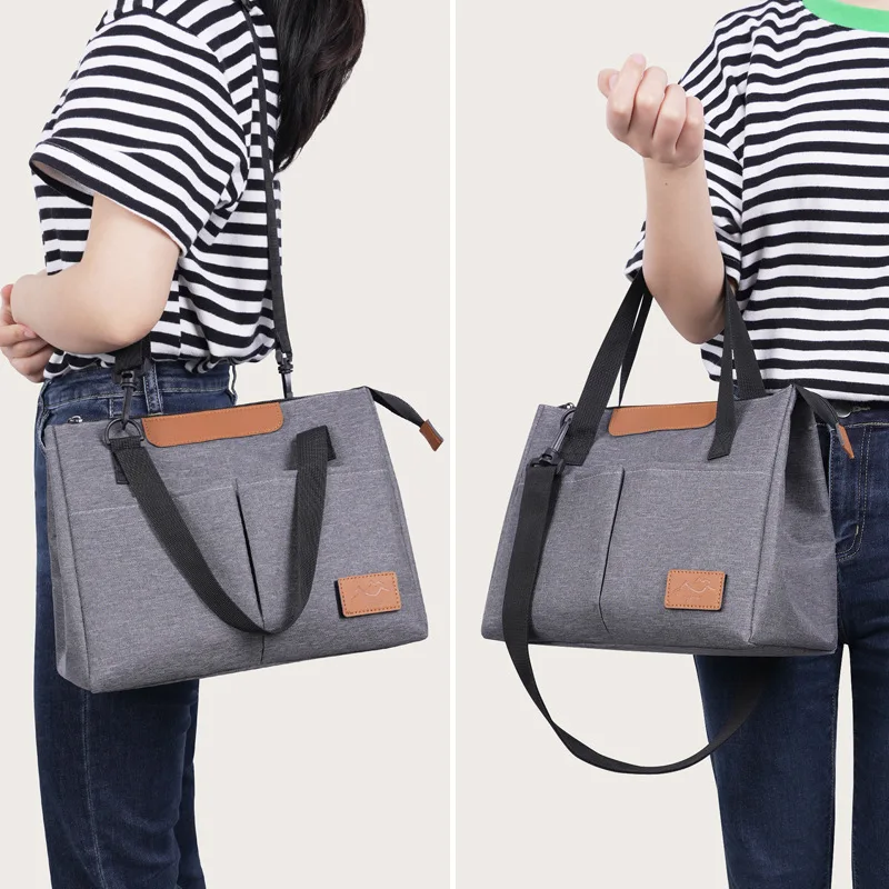 Tas Makan Siang Terisolasi Wanita Kapasitas Besar 10L Kotak Makan Siang Termal Tote dengan Desain 3 Lapis Anti Bocor Tas Makanan Portabel untuk Bekerja