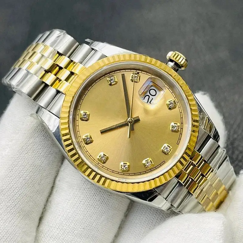 

Мужские и женские часы, автоматические механические сапфировые наручные часы из нержавеющей стали, модные золотые, черные, зеленые, роскошные