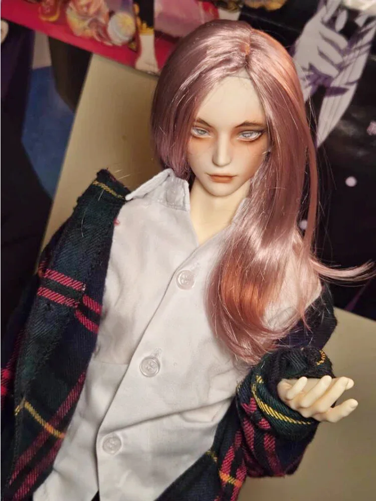 （Customize 30 Days） 1/6 1/4 1/3 MSD bjd doll wig Mohair purple ggold Medium length straight hair 1pcs