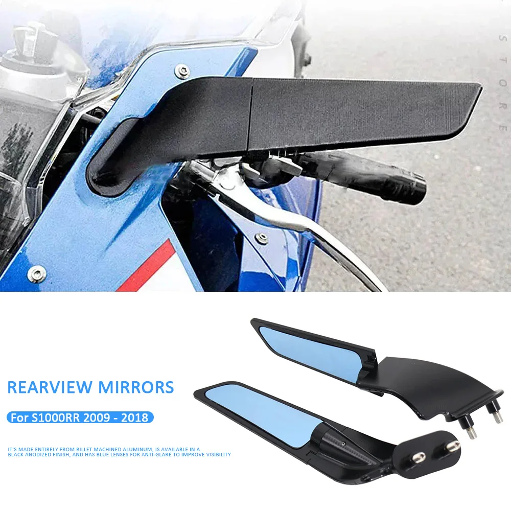 S1000 RR s1000rr Rearview Mirrors MotorcycleWind Wing Adjustable Rotating Side Mirrors 2009 - 2018 For BMW S1000RR S 1000 RR