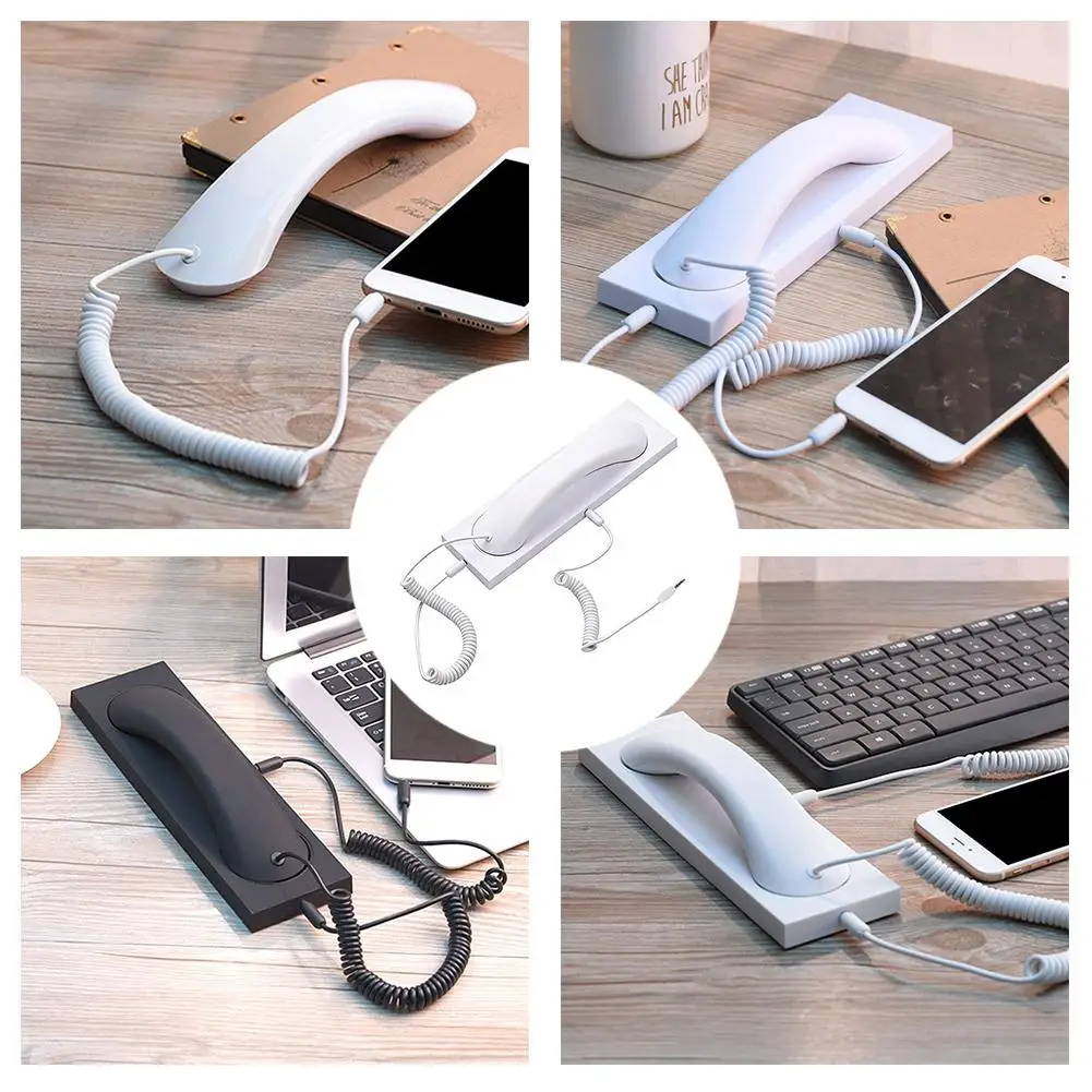 Retro Handset Cell Phone Handset Retro Telephone Handset Anti Radiation Receivers Type-C/3.5MM for Mobile Phones Computer