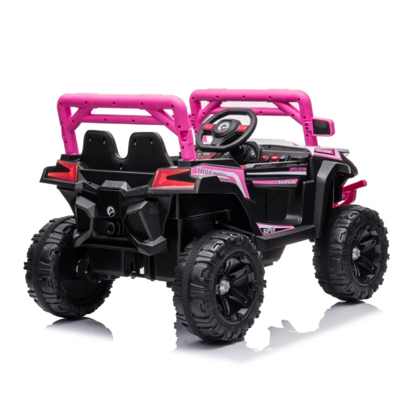 12V7A*1 30W*4 arranque con un botón, hacia adelante y hacia atrás, alta y baja velocidad, música, luz delantera, absorbente de cuatro ruedas para niños que viajan en el coche