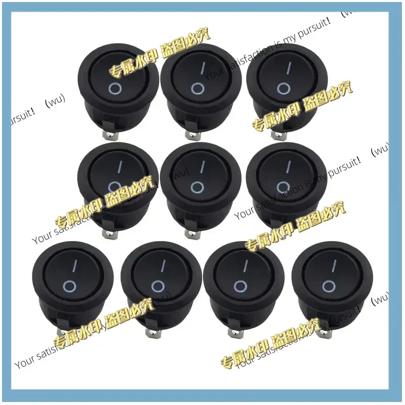 10 SPST, 2 Pin Round Snap Rocker Boat Switch AC 250V 6A 125V 10A Household Appliance Replacement