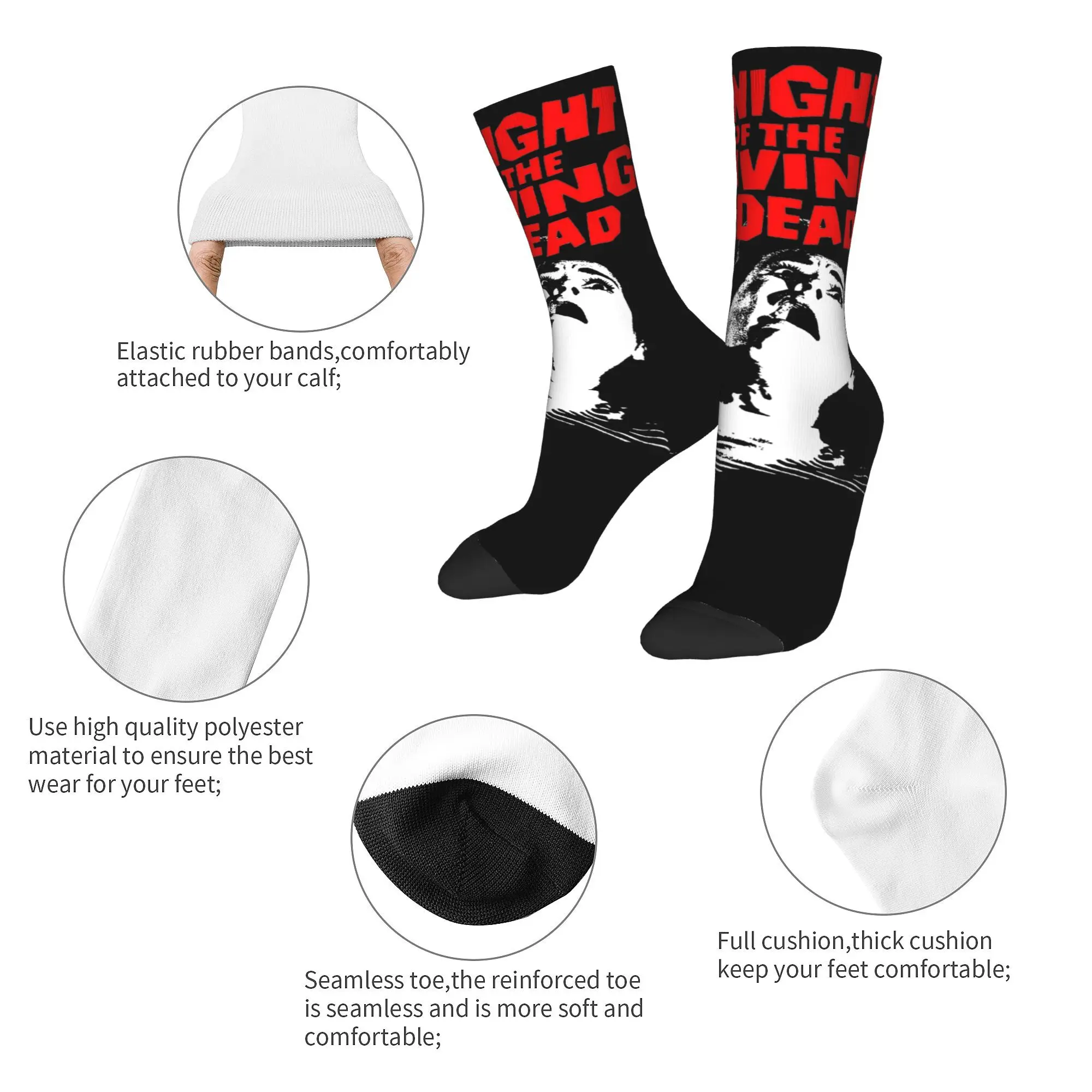 Novelty  Men Women Socks Night of the living dead  Merch Warm  Sport Socks All Season