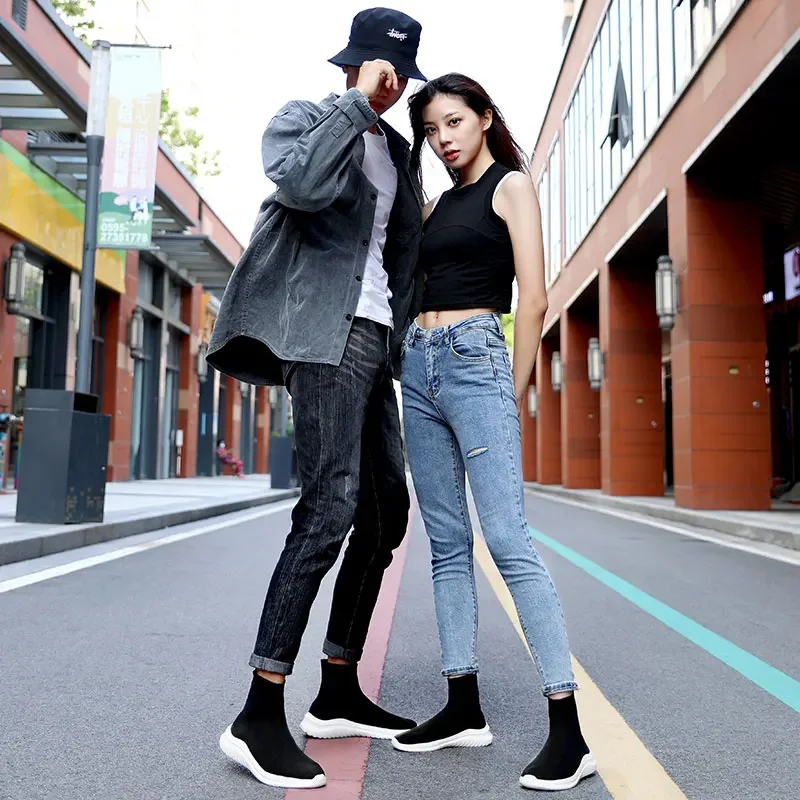 High-top Sock Sneakers Men Trendy Hip-hop Sports Shoes Women Mesh Breathable Jogging Shoes Oversize Walking Male Shoes 남자용 신발