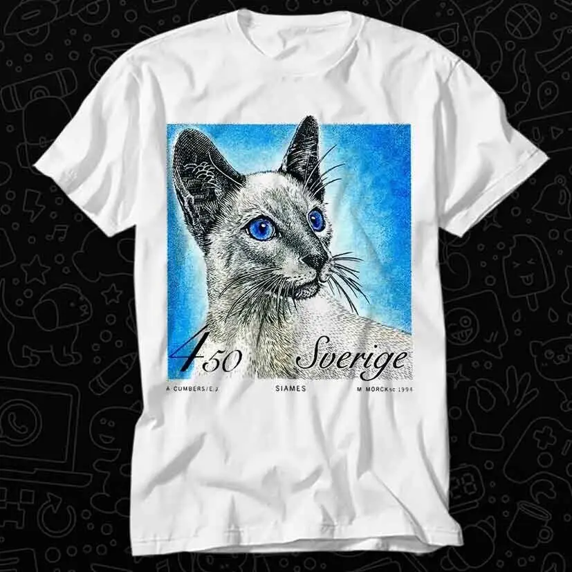 1994 Sweden Siamese Cat Postage Stamp T Shirt 532