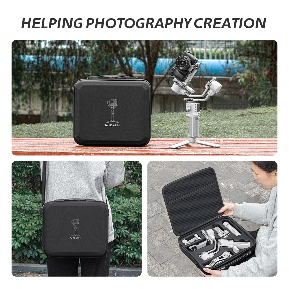 XFJI Storage Bag for DJI Ronin RS 4 Mini Combo Gimbal Stabilizer Accessories Portable Nylon Hard Shell Carrying Case Organizer view 4