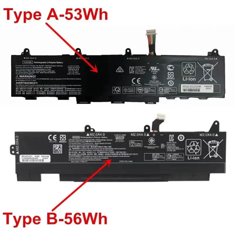 

CC03XL Laptop Battery for HP ZBook Firefly 14 G7 G8 EliteBook 830 835 840 845 G7 G8 HSTNN-1B9F L78555-005 L77608-1C2 11.55V 53Wh