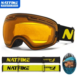 Gafas de esquí para deportes al aire libre, protección UV400, máscara de esquí para hombre y mujer, antiniebla, cara grande, gafas de nieve, gafas de esquí para Snowboard