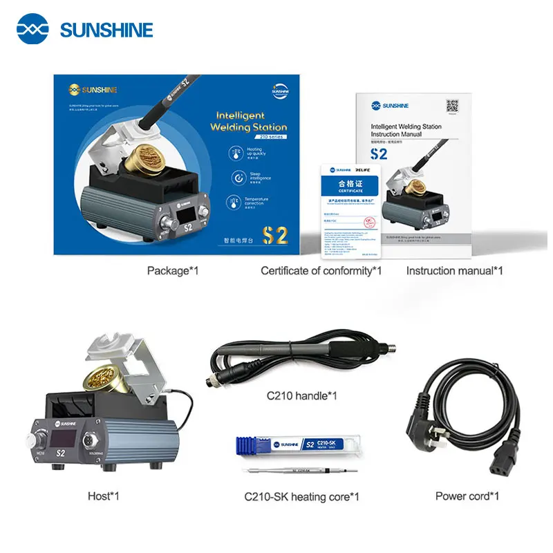 

SUNSHINE S2 210 Precision Soldering Station Support C210 Iron Tip Large Solder Joints Quickly Heating Welding Station