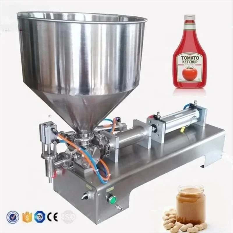 Big Capacity Customized Single Head Paste Filling Machine With Heating Part And Mixing System