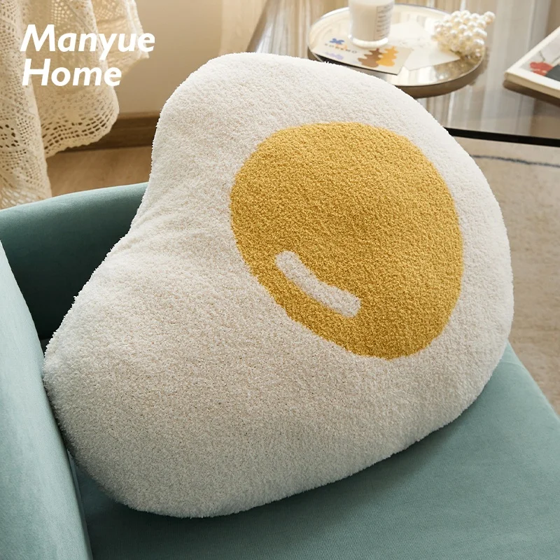 

Wanxiao Cotton Sofa Pillow Case with Core Cute Shaped Back Support Pillow Nap Time Lumbar Protection Soft Plush Fabric