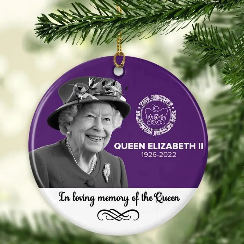 Queen Elizabeth II Christmas Ornaments Elizabeth II Mourning British Decorations Memorial Badge 70th Anniversary Acrylic Pendant