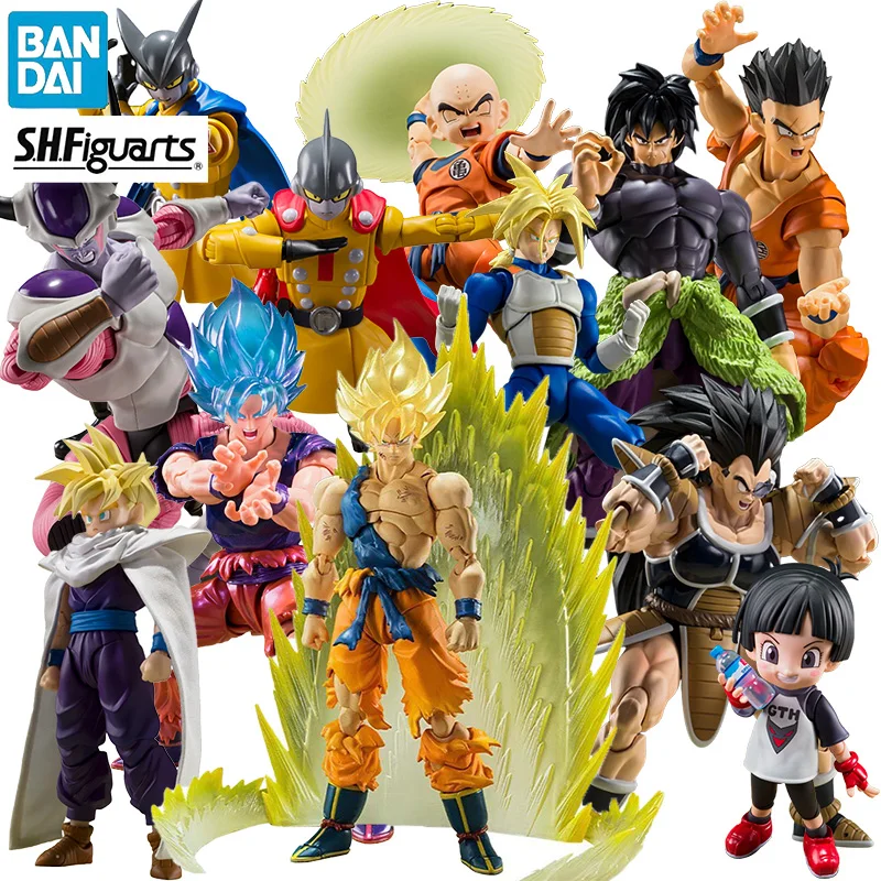 

In Stock BANDAI S.H.Figuarts Dragon Ball Z Son Goku Vegeta Broly Trunks Krillin PVC Anime Action Figures Model Collection Toy