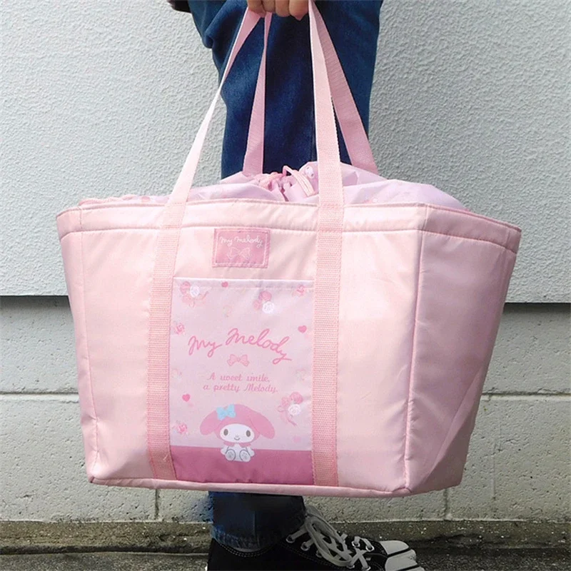 Sanrio HelloKitty Cute Cold Insulation Large Capacity Shopping Bag Camping Outs Parent Child Park Outgoing Big Bag Holiday Gifts