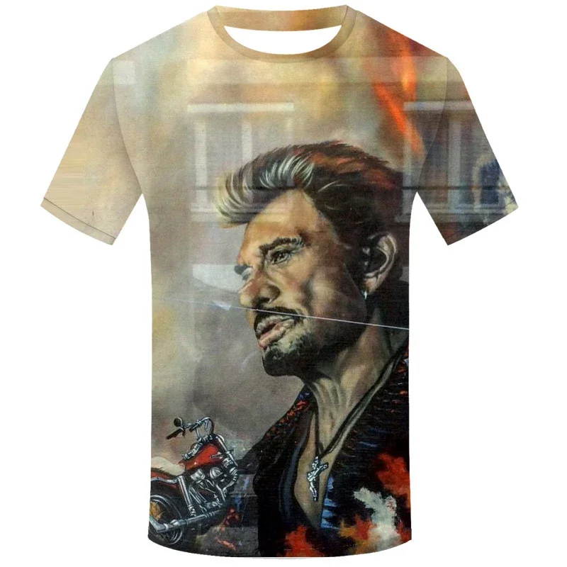 

2024 Summer New Hot French Singer Johnny Harry 3d Printed Men's T-shirt Large Size Loose Comfortable Breathable Top Xxs-6xl