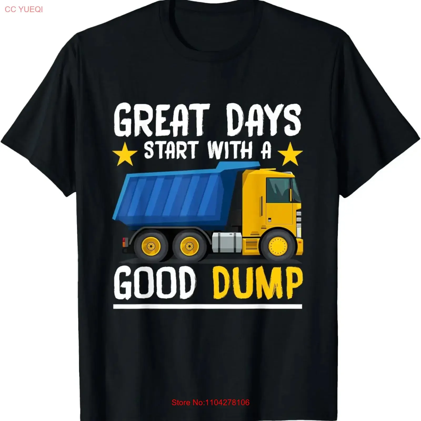 Dump Truck Great Days start with a good T Shirt vintage Washed fashion streetwear Soft Stylish Versatile designer clothes